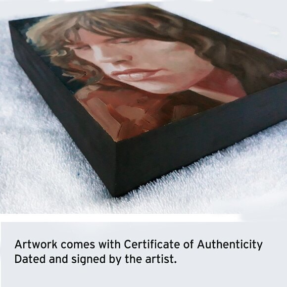 "Classic Mick" Original Oil Painting by Robin White - Oil on Wood Panel 8x10" - Picture 3 of 7